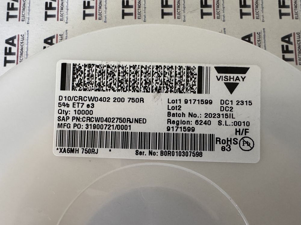 CRCW0402750RJNED product photo 2