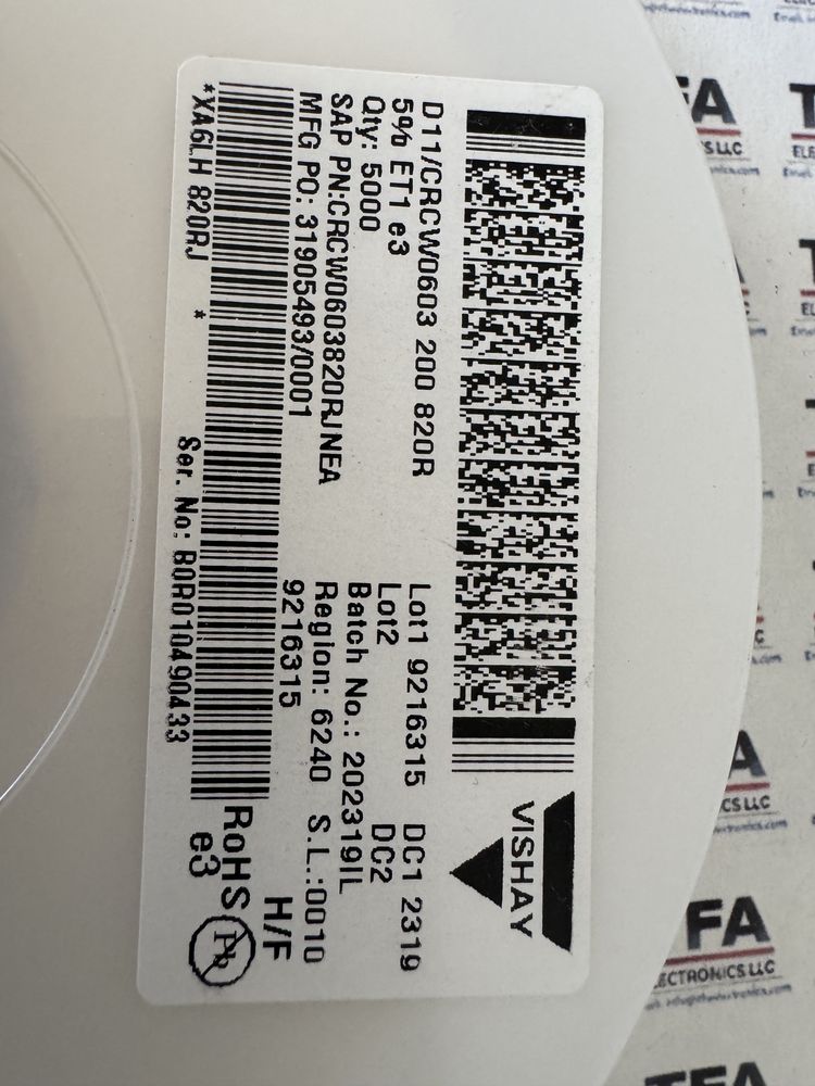 CRCW0603820RJNEA product photo 2