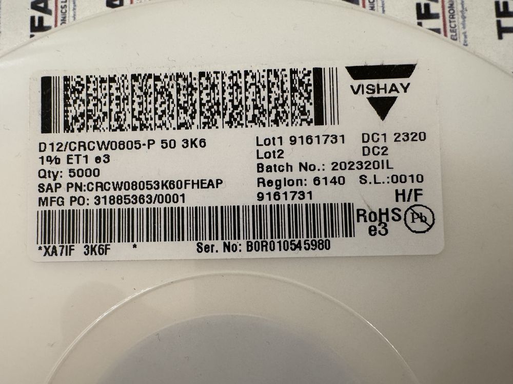 CRCW08053K60FHEAP product photo 2