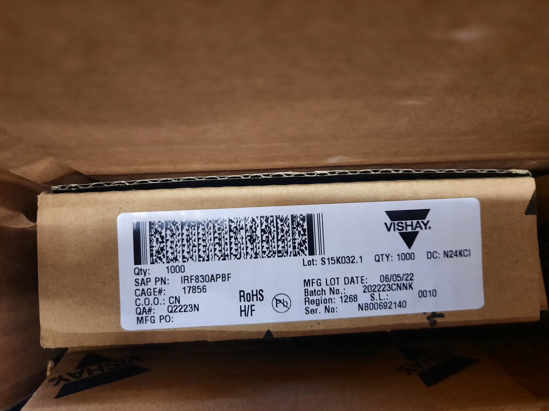 IRF830APBF product photo 1