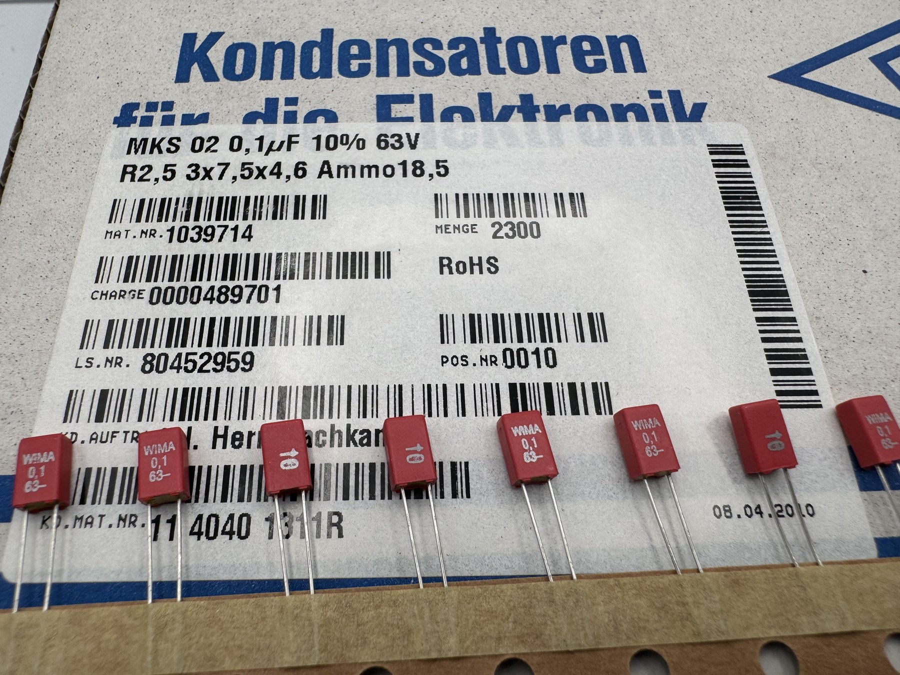 MKS02 0.1µF 63V ±10% 3x7.5x4.6 product photo 8