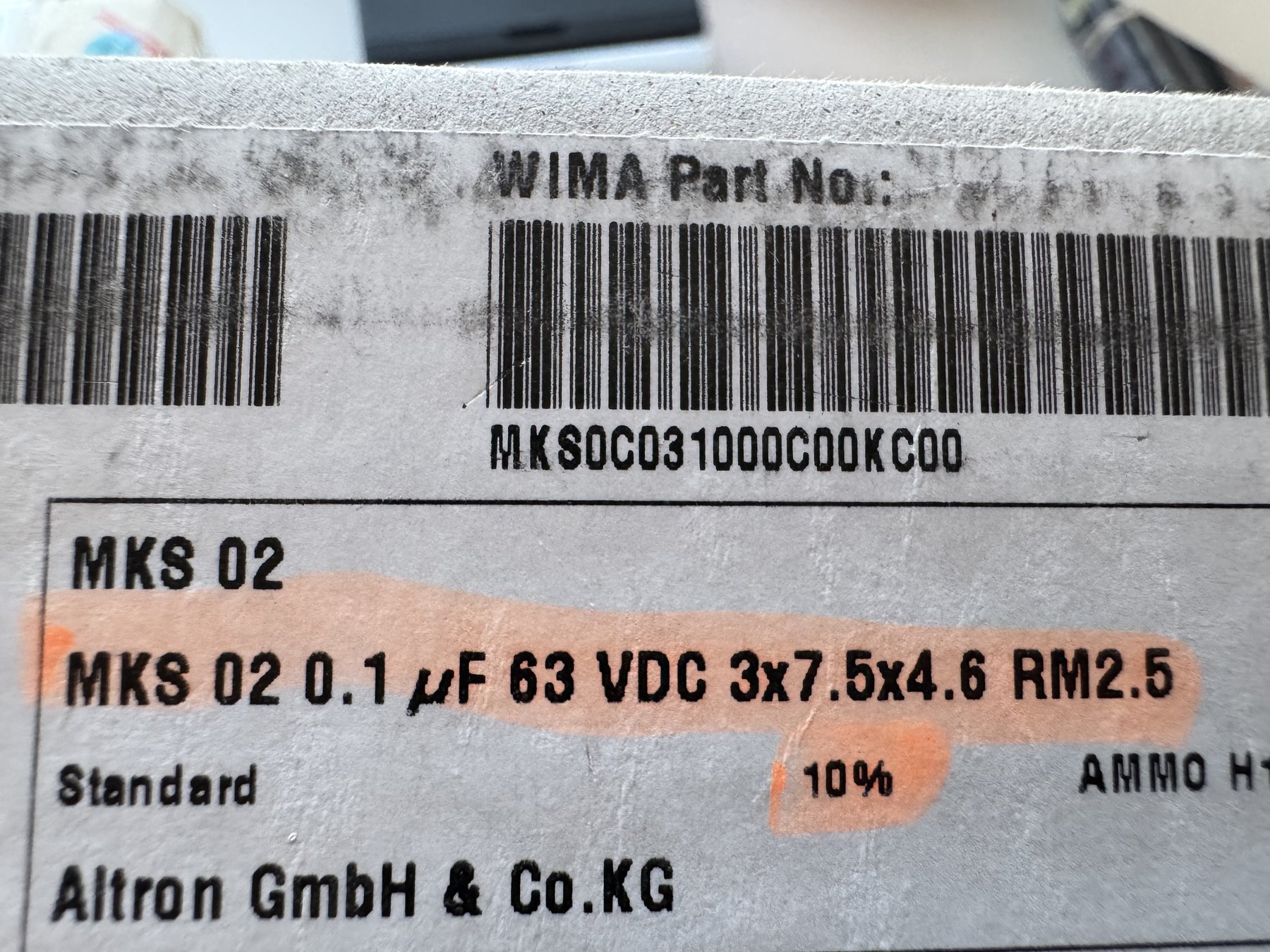 MKS02 0.22µF 63V ±10% 3x7.5x7.2 product photo 7