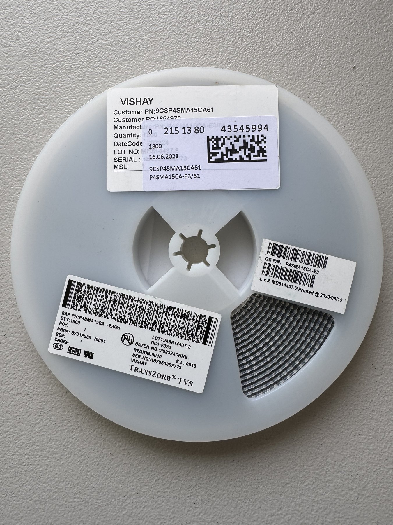 P4SMA15CA-E3/61 product photo 1