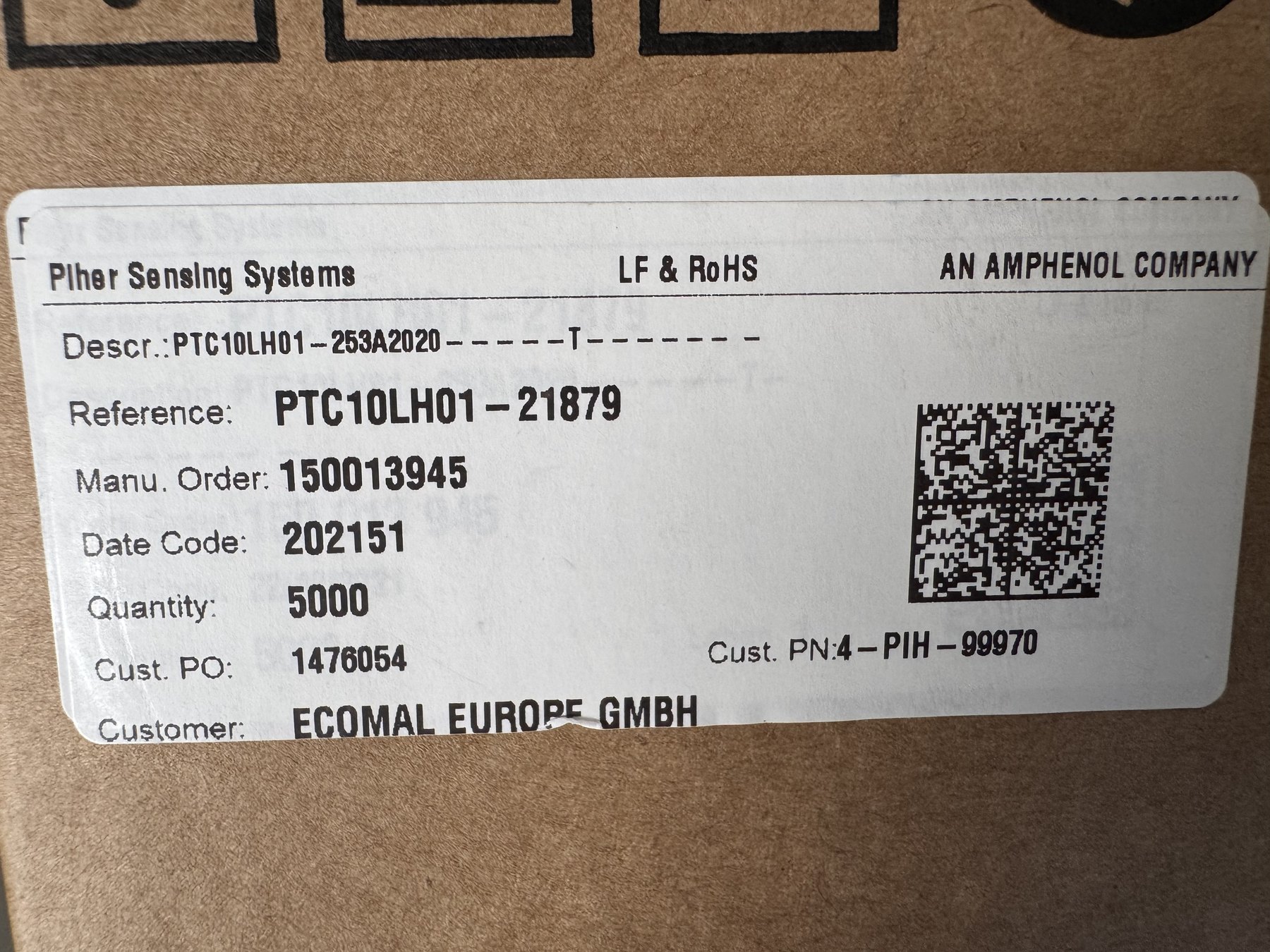 PTC10LH01-253A2020 product photo 1