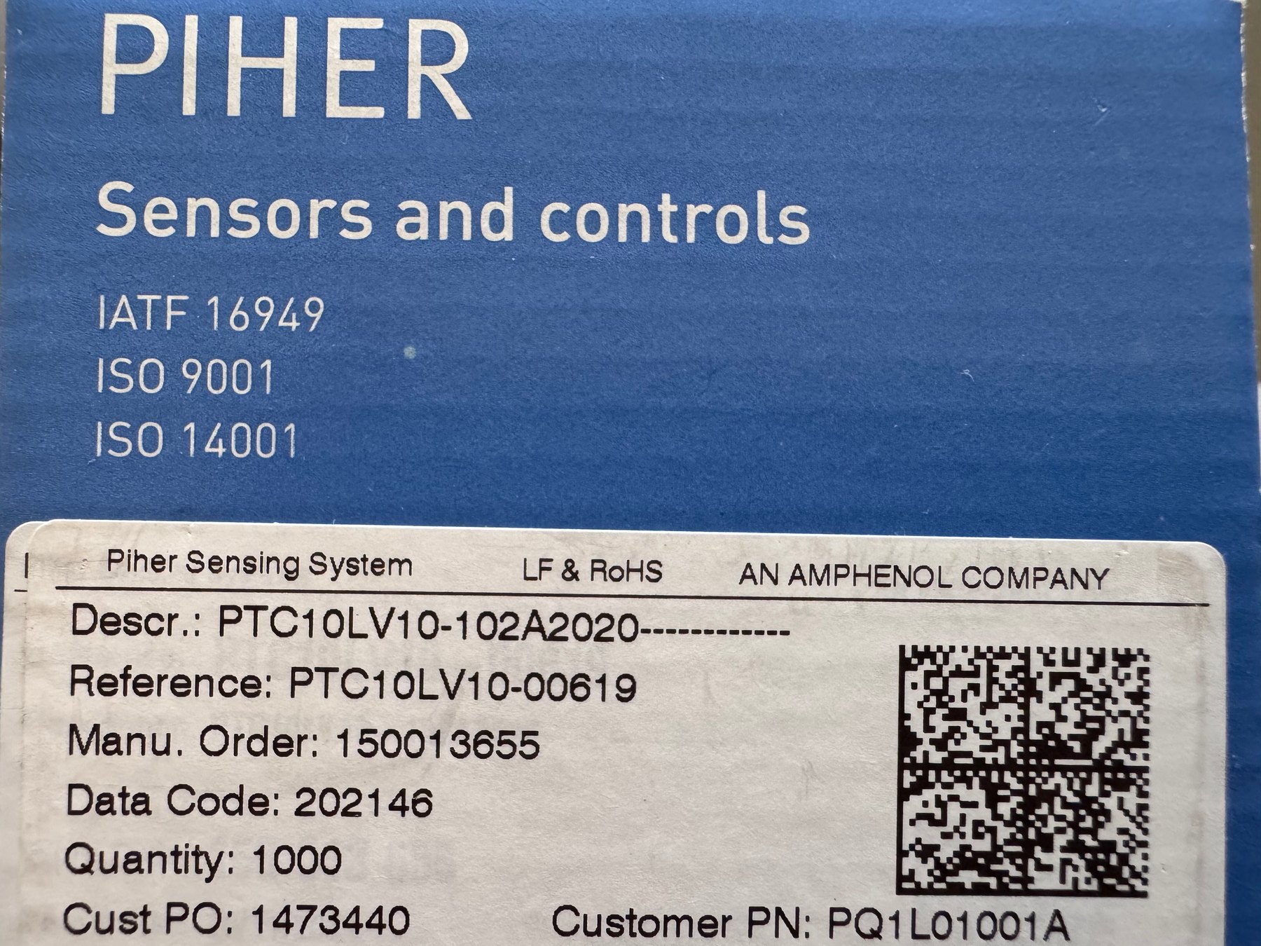 PTC10LV10-102A2020 product photo 1