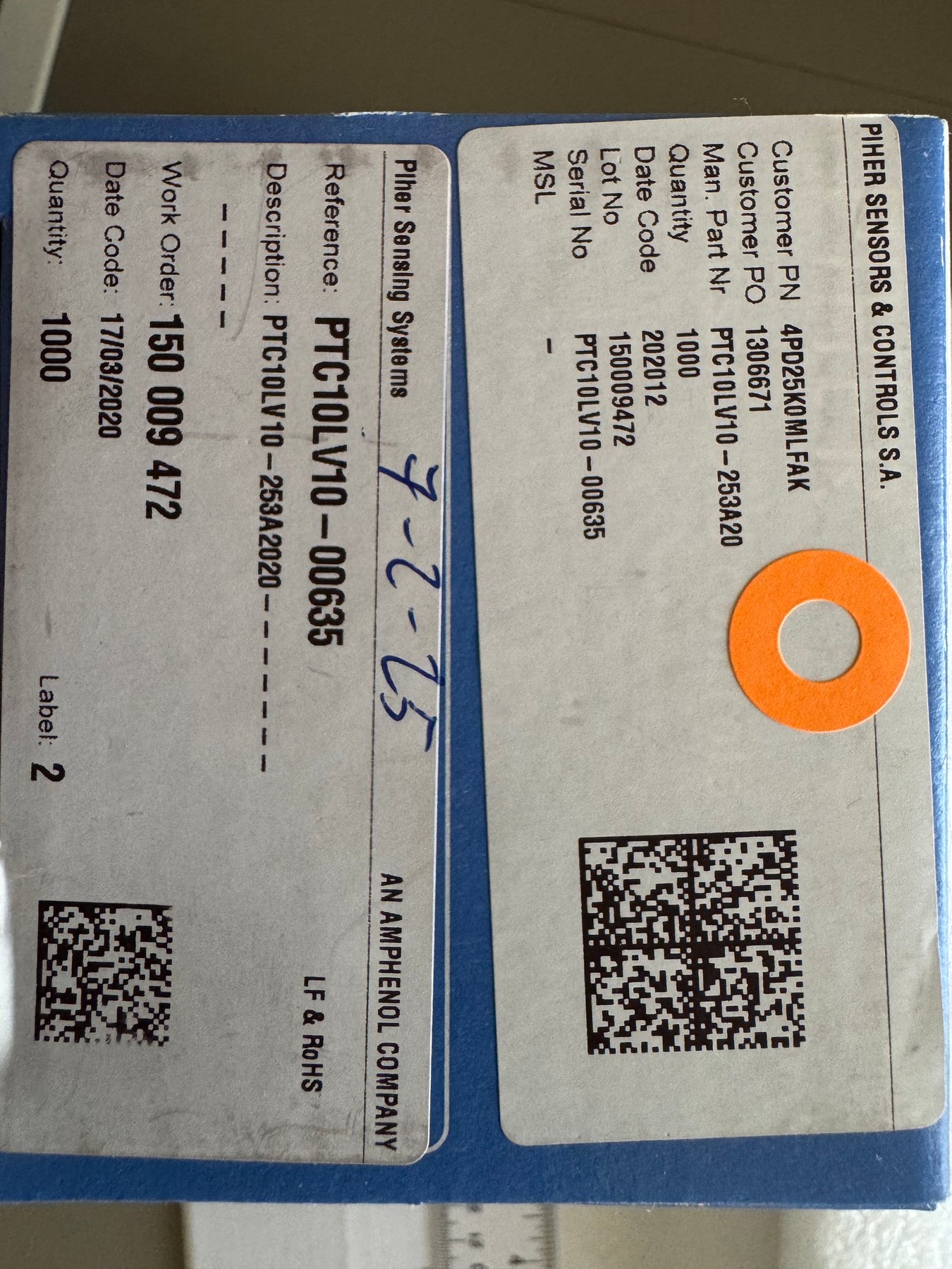 PTC10LV10-253A2020 product photo 2