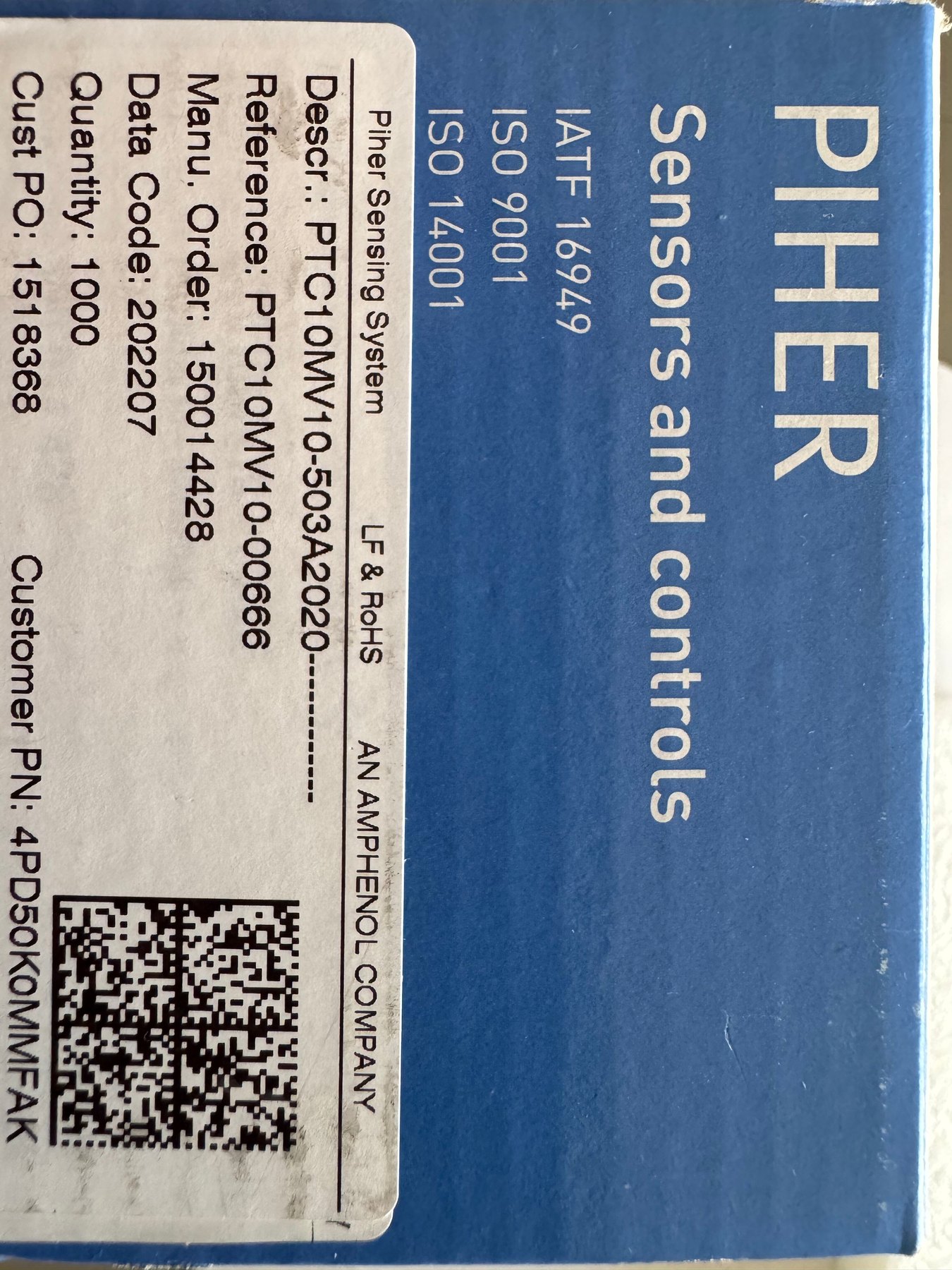 PTC10MV10-503A2020 product photo 1