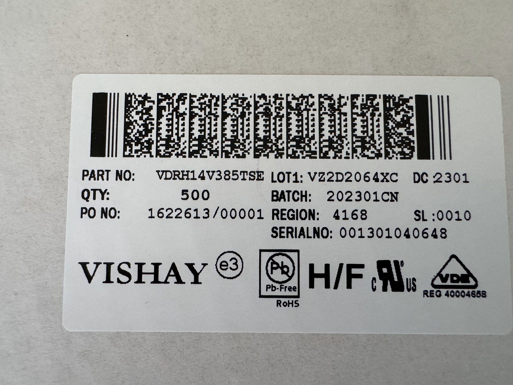 VDRH14V385TSE (VDR 14 MM 385V) product photo 3
