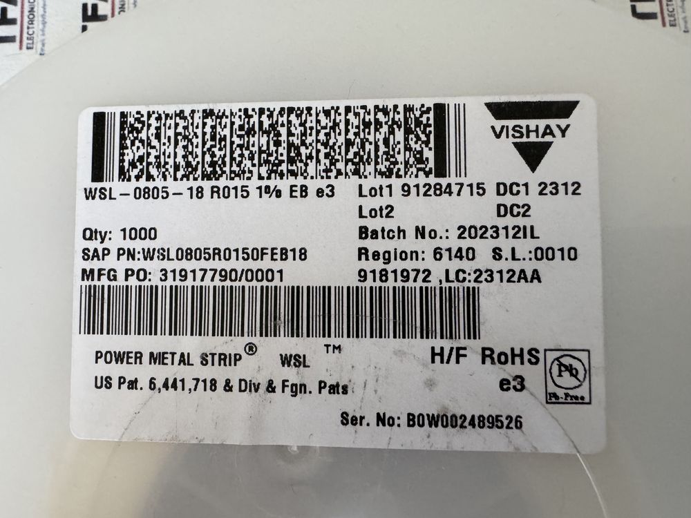 WSL0805R0150FEB18 product photo 2